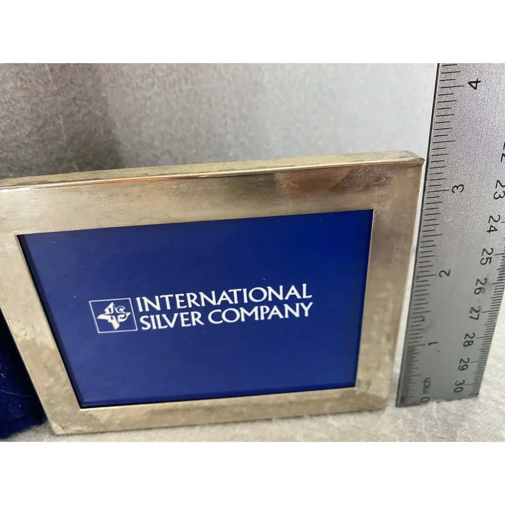 International Silver Company Folding Double Picture Frame Silver Plated Calendar
